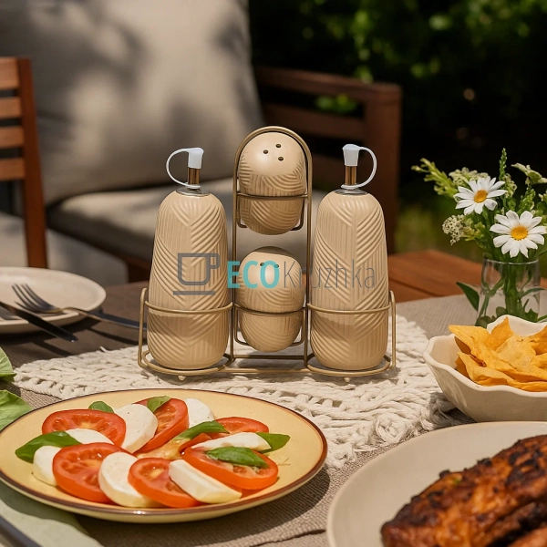 Набір для спецій Maestro 5 предметів "Geometry Beige" ке ...