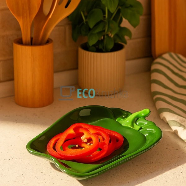 Тарілка керамічна "Pepper", 23.5 х 18.3 х 3см, колір - з ...