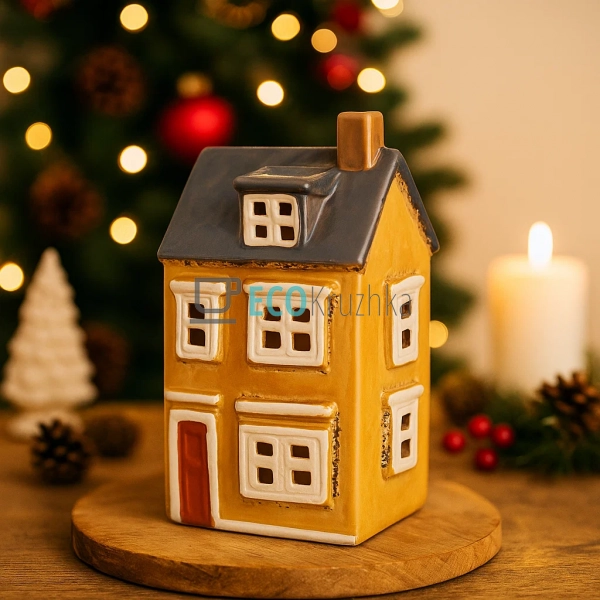 Керамічний свічник у формі Будинку, 13 × 9 × 22 см (Моде ... Керамічний свічник у формі Будинку, 13 × 9 × 22 см (Моде ...