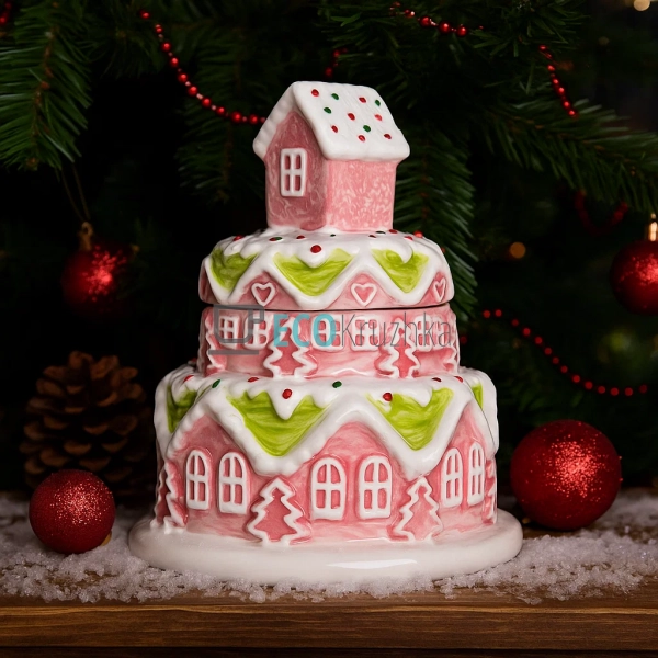 Банка для печива керамічна у формі "Зефірний Будиночок", ...