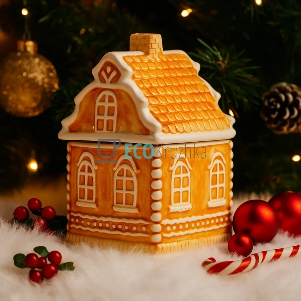 Керамічна банка для солодощів "Пряничний будиночок", 1.2 ... Керамічна банка для солодощів "Пряничний будиночок", 1.2 ...