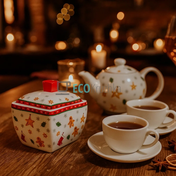 Порцелянова цукорниця "Святковий флер", 300 мл (498-239)