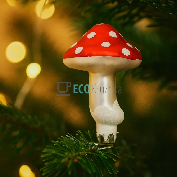 Ялинкова прикраса "Мухомор" на кліпсі, 5x9 см (арт. 108- ... Ялинкова прикраса "Мухомор" на кліпсі, 5x9 см (арт. 108- ...