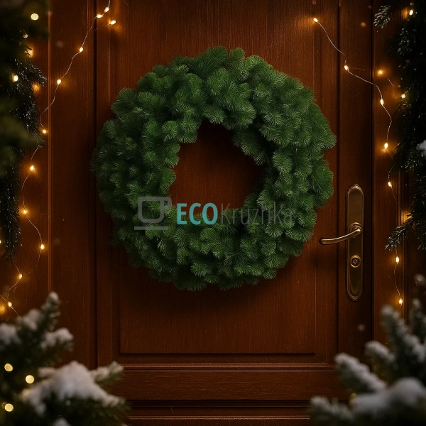 Вінок зі штучної хвої, 75 см, 220 гілок (Модель 840-138)