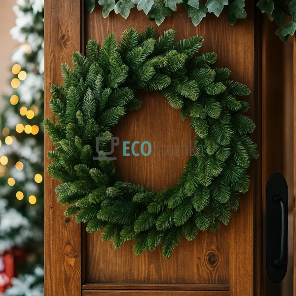 Вінок зі штучної хвої, 75 см, 204 гілки (Модель 840-144)