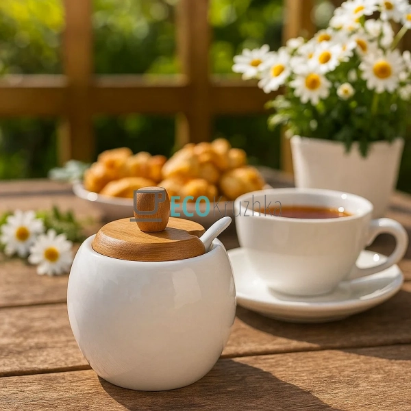 Цукорниця 300 мл з ложкою з бамбуковою кришкою Naturel 3 ... Цукорниця 300 мл з ложкою з бамбуковою кришкою Naturel 3 ...