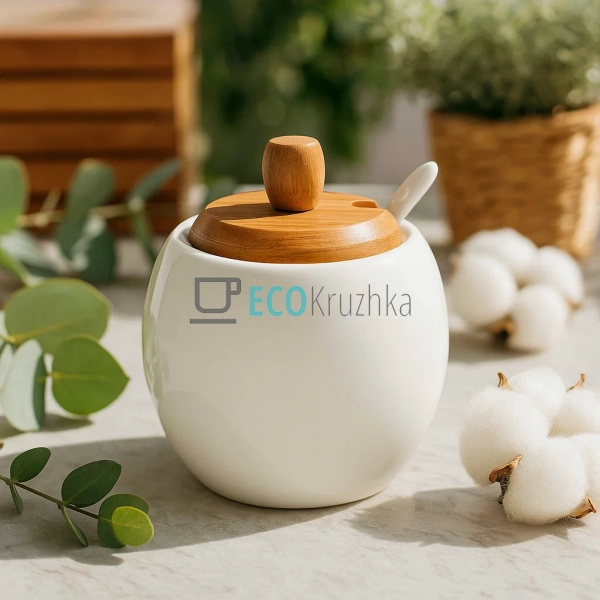 Цукорниця 300 мл з ложкою з бамбуковою кришкою Naturel 3 ... Цукорниця 300 мл з ложкою з бамбуковою кришкою Naturel 3 ...