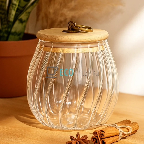 Скляна банка для зберігання продуктів з бамбуковою кришк ... Скляна банка для зберігання продуктів з бамбуковою кришк ...