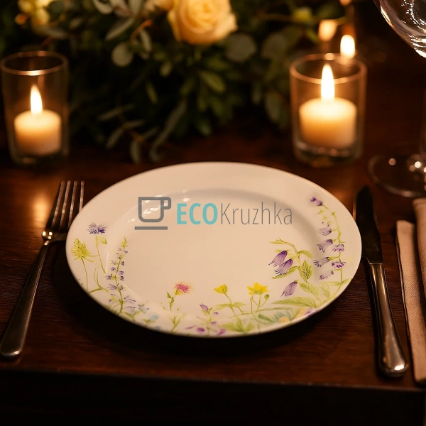 Тарілка порцелянова обідня D27см Floral (K025) Тарілка порцелянова обідня D27см Floral (K025)