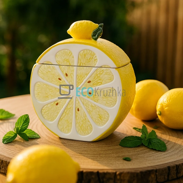 Банка керамічна Lemon 1.7л, Жовтий (928-102) Банка керамічна Lemon 1.7л, Жовтий (928-102)