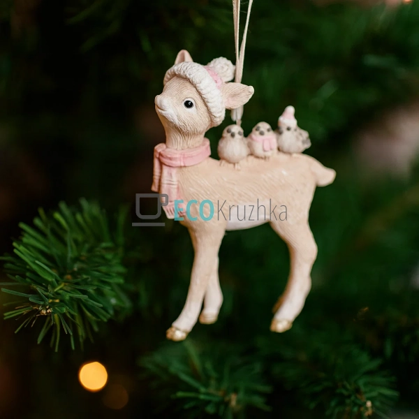 Декоративна підвісна фігурка "Лісові друзі" – 9 см, беже ...