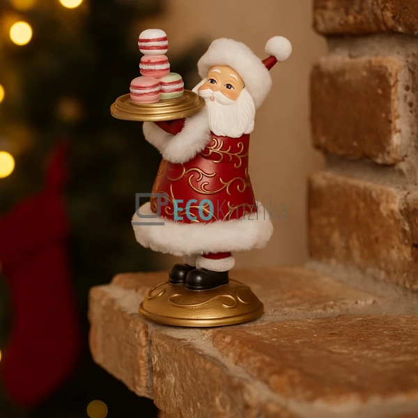 Червоний Санта з макарунсами – декоративна фігурка 10.8× ... Червоний Санта з макарунсами – декоративна фігурка 10.8× ...