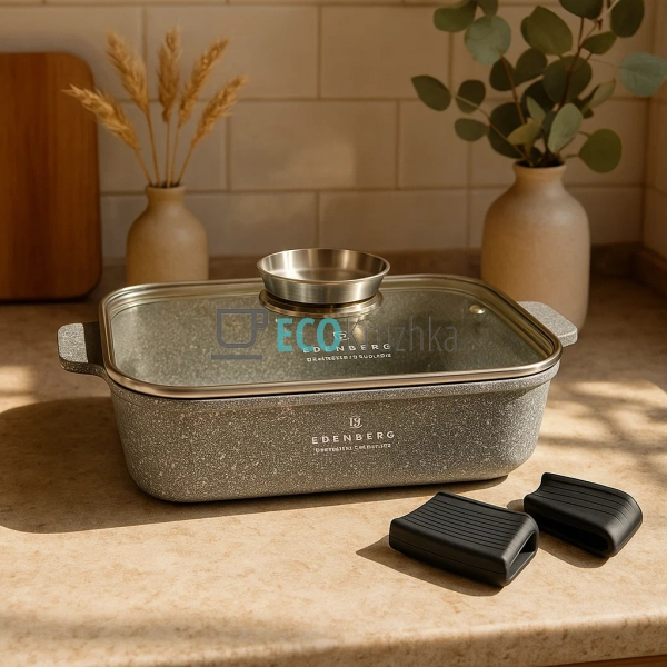 Жаровня алюмінієва з мармуровим покриттям 4 л з кришкою  ... Жаровня алюмінієва з мармуровим покриттям 4 л з кришкою  ...