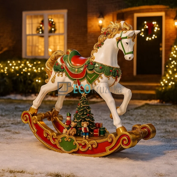 Декоративна фігура "Конячка-гойдалка" з LED-підсвічуванн ...