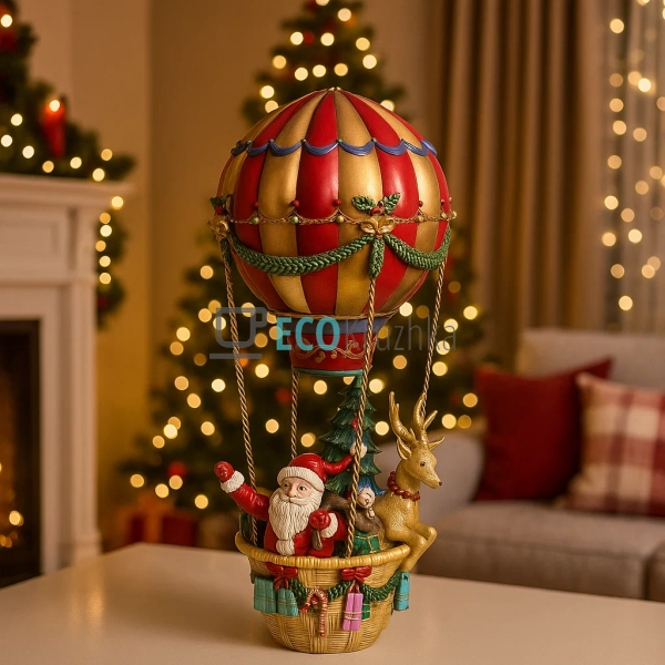Новорічний декор «Санта з оленем на повітряній кулі» 43  ...