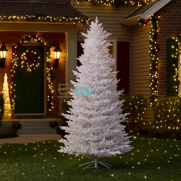 Штучна ялинка Жозефіна 240 см, біла, святкова новорічна ялинка преміум класу UT1-110