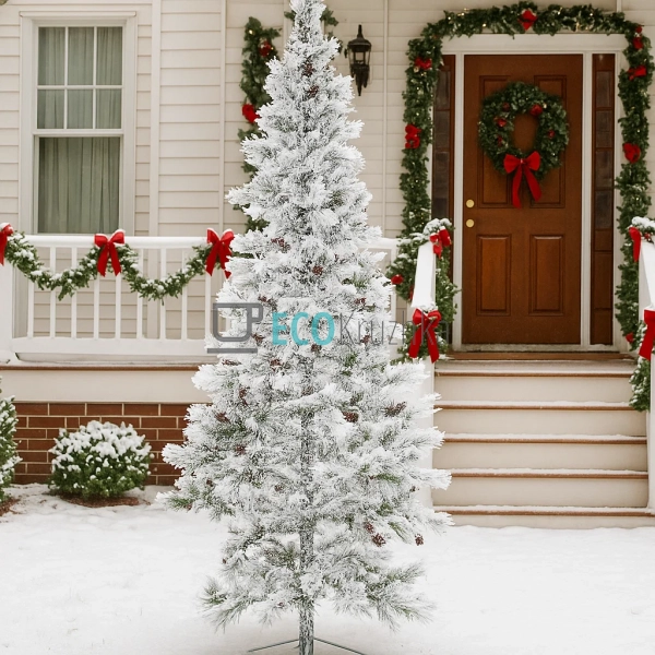 Штучна засніжена ялинка Калгарі 240 см з шишками, новорічна преміум ялинка 907-118 Штучна засніжена ялинка Калгарі 240 см з шишками, новорічна преміум ялинка 907-118