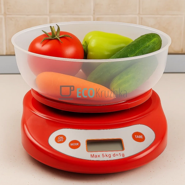 Ваги кухонні до 5 кг Edenberg Червоний EB-75821 Ваги кухонні до 5 кг Edenberg Червоний EB-75821