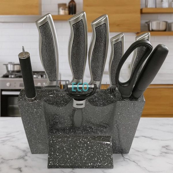 Набір ножів на деревяній підставці 9 предметів Edenberg  ... Набір ножів на деревяній підставці 9 предметів Edenberg  ...