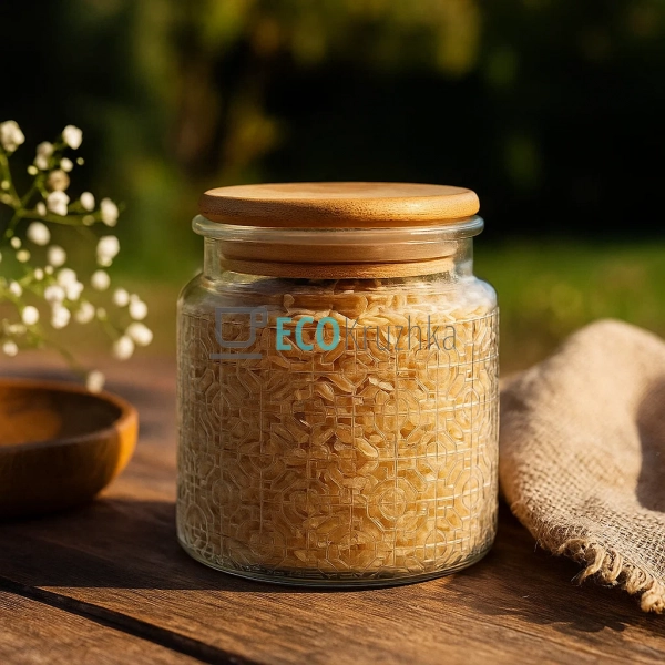 Скляна банка для сипучих продуктів з бамбуковою кришкою, ... Скляна банка для сипучих продуктів з бамбуковою кришкою, ...