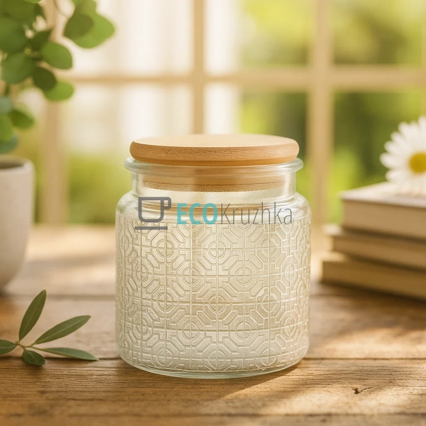 Скляна банка для сипучих продуктів з бамбуковою кришкою, ... Скляна банка для сипучих продуктів з бамбуковою кришкою, ...