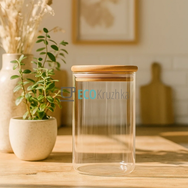 Ємність 1050 мл, для сипких продуктів 9.5х16 см із бамбу ...