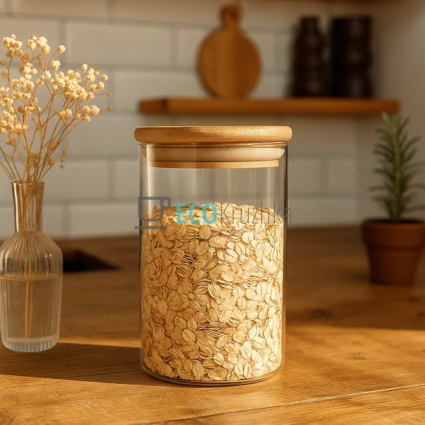 Ємність 1050 мл, для сипких продуктів 9.5х16 см із бамбу ...