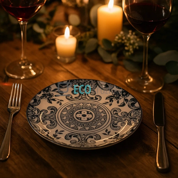 Тарілка фарфорова 20 см Візерунок (CLW-19-№8) Тарілка фарфорова 20 см Візерунок (CLW-19-№8)