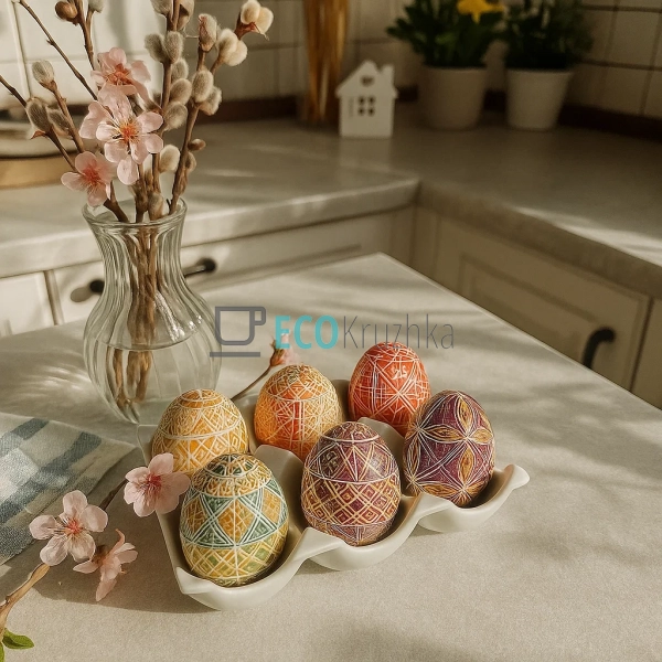 Порцелянова підставка для 6 яєць "Весняна історія" 14,8x ... Порцелянова підставка для 6 яєць "Весняна історія" 14,8x ...