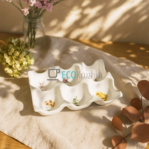 Порцелянова підставка для 6 яєць "Весняна історія" 14,8x ... Порцелянова підставка для 6 яєць "Весняна історія" 14,8x ...