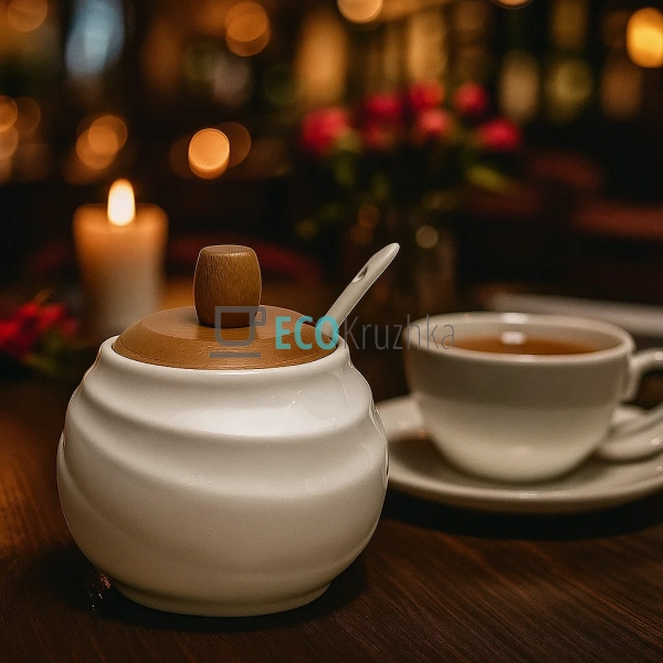 Цукорниця 300мл з ложкою та бамбуковою кришкою Naturel ... Цукорниця 300мл з ложкою та бамбуковою кришкою Naturel ...