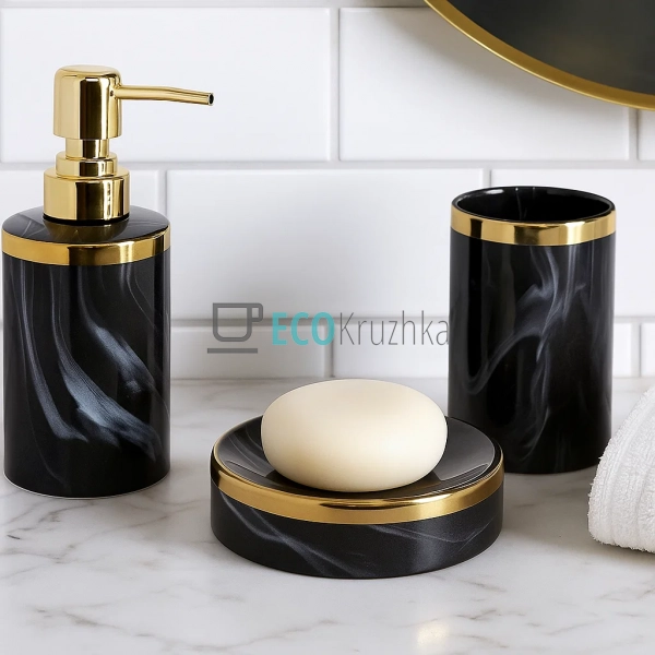Набір "Luxury Marble" для ванної кімнати: дозатор 350 мл ... Набір "Luxury Marble" для ванної кімнати: дозатор 350 мл ...