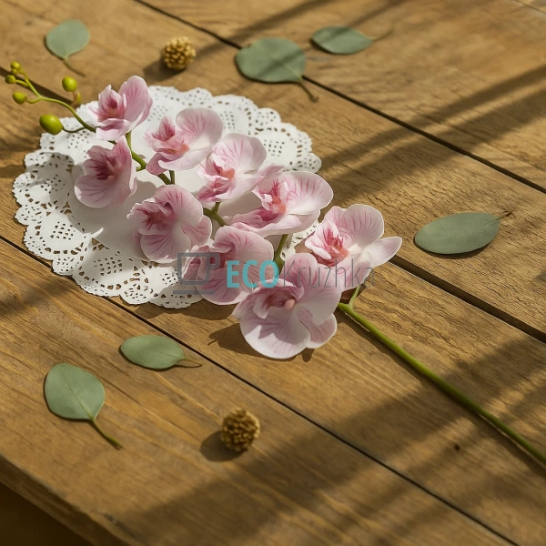 Штучна латексна орхідея, 9 квіток, 15x103 см, світло-буз ... Штучна латексна орхідея, 9 квіток, 15x103 см, світло-буз ...