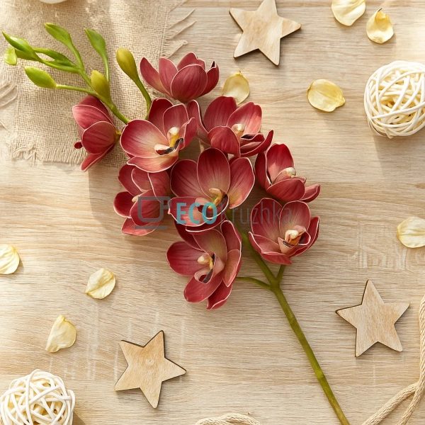 Штучна латексна орхідея, 14 квіток діаметром 5 см, висот ... Штучна латексна орхідея, 14 квіток діаметром 5 см, висот ...