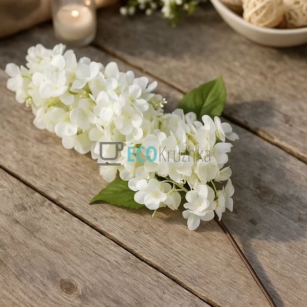 Декоративна гілка білої гортензії Бобо 90 см (137-021) Декоративна гілка білої гортензії Бобо 90 см (137-021)