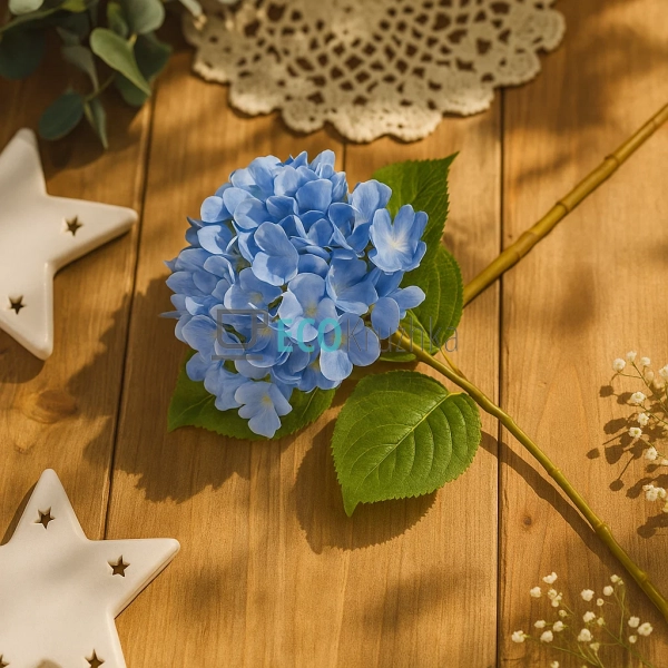 Декоративна гілка синьої гортензії 60 см квітка D16 см ( ... Декоративна гілка синьої гортензії 60 см квітка D16 см ( ...