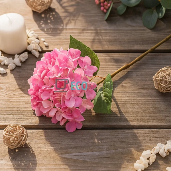 Декоративна гілка рожевої гортензії 60 см квітка D16 см  ... Декоративна гілка рожевої гортензії 60 см квітка D16 см  ...