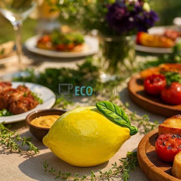 Керамічний декор "Жовтий лимон" 7.5x5x5 см (HA9-123)