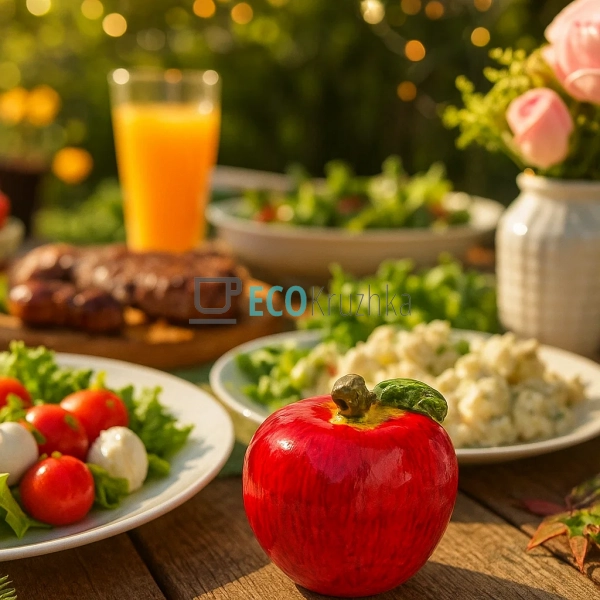 Керамічний декор "Червоне яблуко" 5.5x5.5x5.5 см (HA9-12 ...