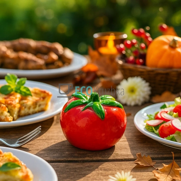 Керамічний декор "Червоний помідор" 6x6x5 см (HA9-129)