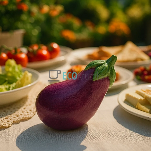 Керамічний декор "Баклажан" фіолетового кольору, 7x4.5x6 ...