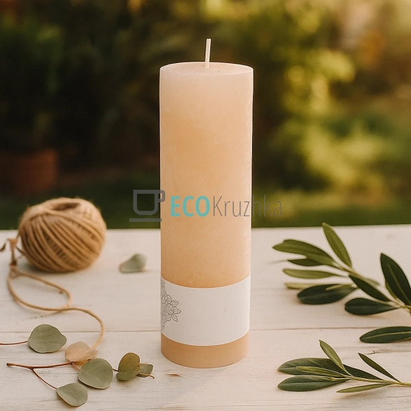 Свічка циліндрична 20см, колір - лляний C06_20_1-1.3 Свічка циліндрична 20см, колір - лляний C06_20_1-1.3