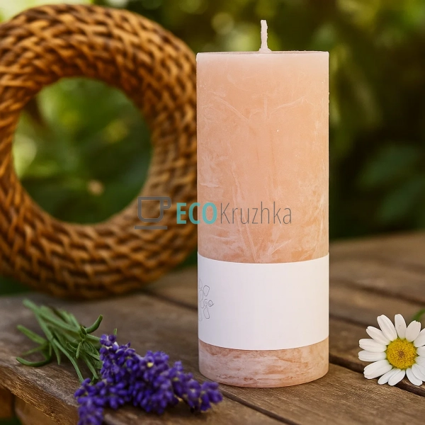 Свічка циліндрична 15см, колір - рожево-коричневий C06_1 ... Свічка циліндрична 15см, колір - рожево-коричневий C06_1 ...