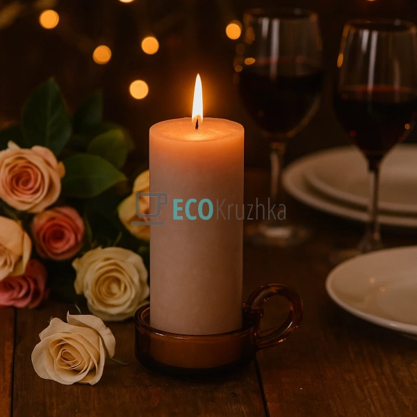 Свічка циліндрична 15см, колір - рожево-коричневий C06_1 ... Свічка циліндрична 15см, колір - рожево-коричневий C06_1 ...