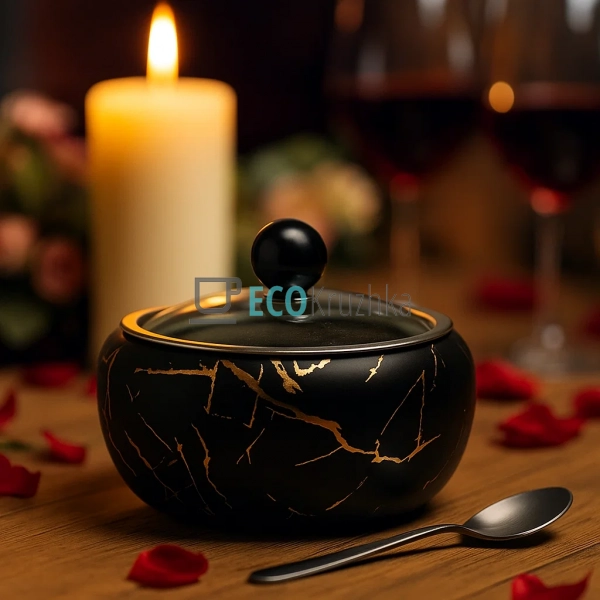 Цукорниця нержавіюча 450 мл з скляною кришкою та ложкою ... Цукорниця нержавіюча 450 мл з скляною кришкою та ложкою ...