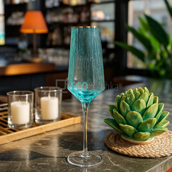 Келих для шампанського з блакитного скла Кристал 190 мл  ... Келих для шампанського з блакитного скла Кристал 190 мл  ...