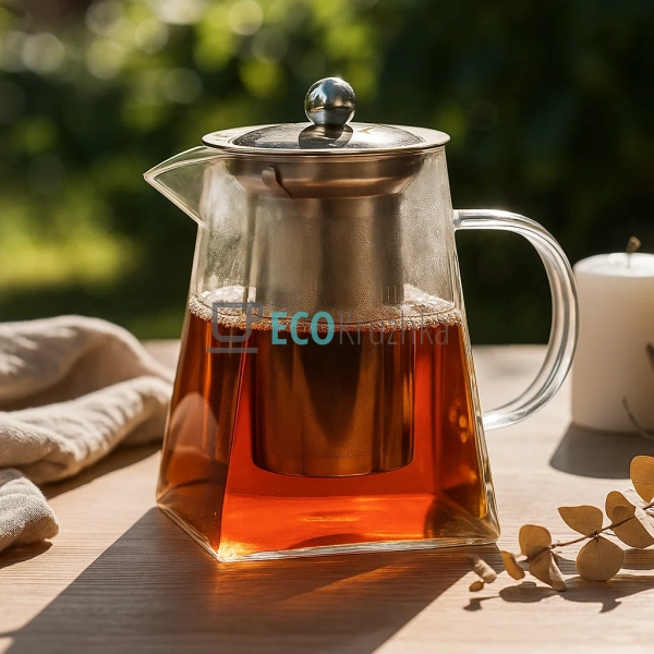Чайник для заварювання скляний Чотирьохкутний 550 мл Ede ...