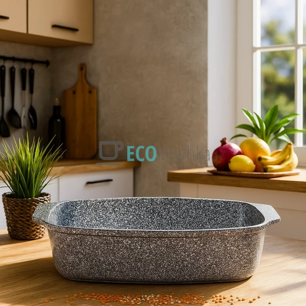 Гусятниця овальна 4.5 л з литого алюмінію з гранітним по ... Гусятниця овальна 4.5 л з литого алюмінію з гранітним по ...