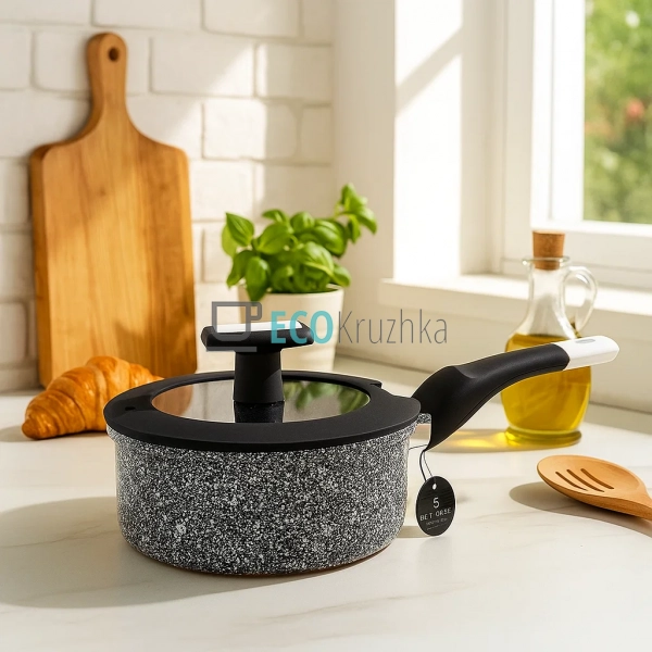 Ківш 1.9л, з кришкою, литий алюміній Edenberg EB-3328