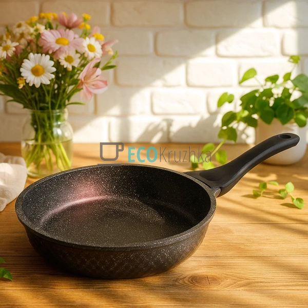 Глибока сковорода з кришкою та гранітним покриттям 24 х  ... Глибока сковорода з кришкою та гранітним покриттям 24 х  ...